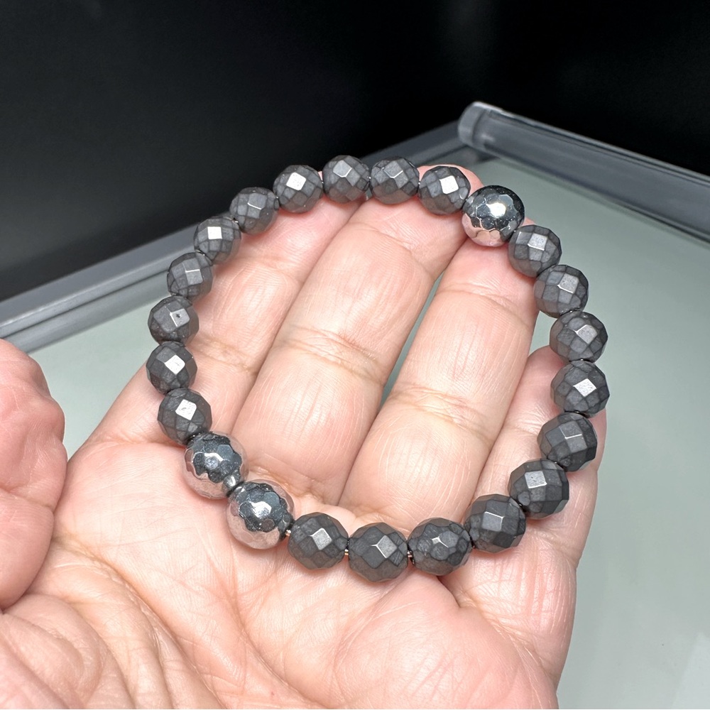 HEMATITE STONES BRACELET   Up to 7”